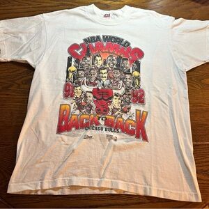 Vintage Chicago Bulls 1992 World Champs caricature short sleeve t-shirt